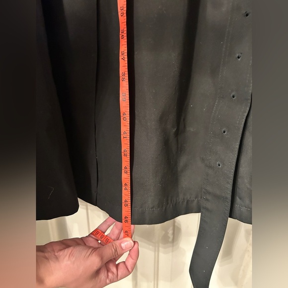 MISTY HARBOR VINTAGE BLACK TRENCH OVER COAT COLD WEATHER ZIP LINING - Picture 9 of 10